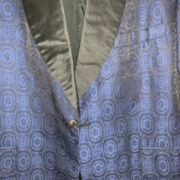 VTG Lord West Blue/Black Swirl Tuxedo Jacket